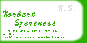 norbert szerencsi business card